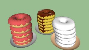 甜甜圈食物草SU模型