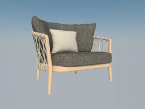 木质扶手椅草SU模型