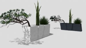 SU特色花盆植物盆栽盆景模型