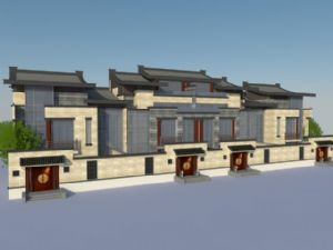 中式联排别墅SU模型