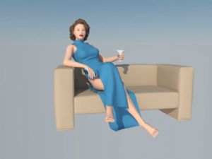 3D沙发坐姿SU模型