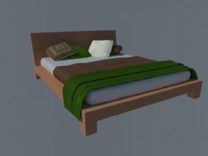 简单的板式床SU模型