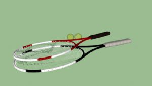 网球和网球拍SU模型