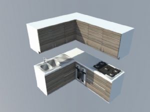 紧凑型厨房橱SU模型