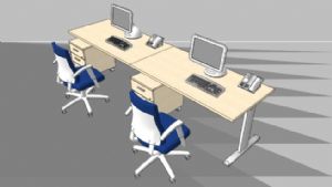 公司办公桌椅SU模型