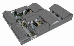 SU中式庭院合院建筑住宅草图大师模型