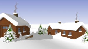 冬天下雪的房SU模型