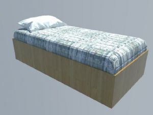 单人床洗头床SU模型
