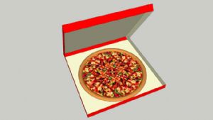一盒披萨食物SU模型