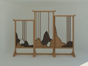 木质装饰屏风SU模型