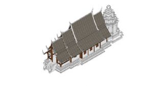 泰式佛教建筑SU模型