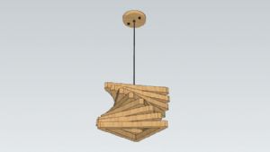 木质装饰吊灯SU模型
