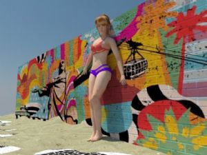 沙滩美女3DSU模型