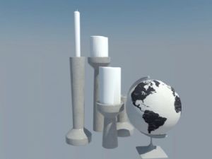 蜡烛台地球仪SU模型