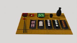 日式食物餐具SU模型