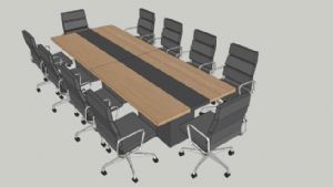 现代会议桌办公家具免费使用的su模型网站