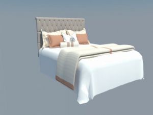 欧式双人床床SU模型