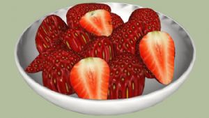 碟子草莓水果SU模型