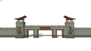 唐代古代城门SU模型