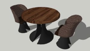 现代咖啡桌椅SU模型