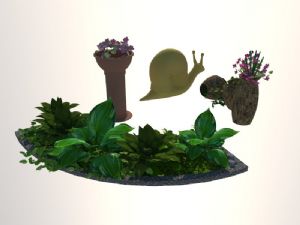 蜗牛盆景花坛SU模型