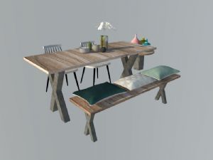 木质餐桌椅家具-蜡烛台装饰品-花瓶su模型的网站