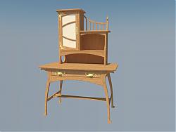 欧式复古木桌SU模型