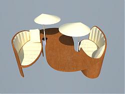 S形座椅家具SU模型