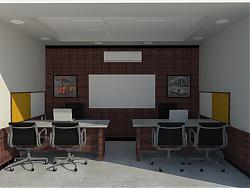小型办公室空间su模型
