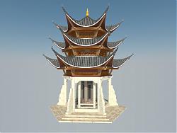 中式古建凉亭SU模型