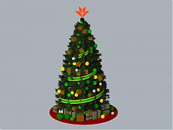圣诞树装饰品礼物盒SU模型