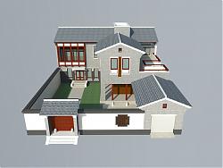 中式合院住宅SU模型