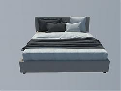 大床铺双人床床上用品SU模型