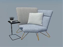 单座沙发椅家具SU模型