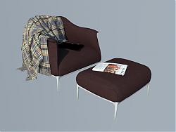 北欧沙发椅垫脚SU模型