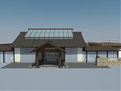 新中式建筑驿站SU模型