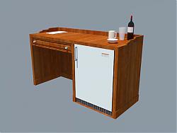 实木书桌桌台SU模型