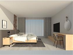 LOFT风格卧室床铺-房间室内设计su模型