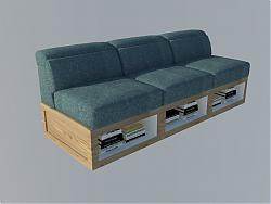 木制沙发书本SU模型