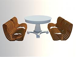 餐厅餐桌椅家具SU模型