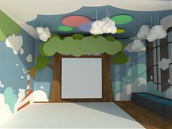 幼儿园室内空间活动室SU模型