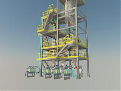 废气处理设备工业SU模型