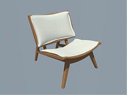木质单人座椅SU模型