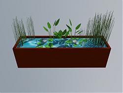 木质景观水池SU模型