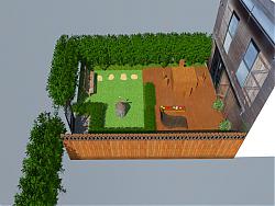 入户花园设计su模型绿植围栏