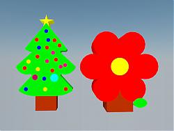 儿童圣诞树花朵SU模型