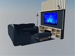 客厅电视柜沙发SU模型
