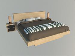 床铺家具板床SU模型