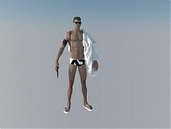3D沙滩肌肉男SU模型