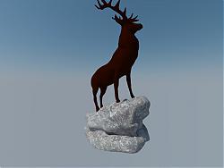 石头小鹿雕塑SU模型